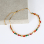 Colar Choker - Cristal Multicolorido - Semijoia