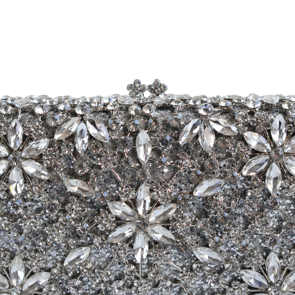 Bolsa Festa Clutch Pedraria Strass Prata