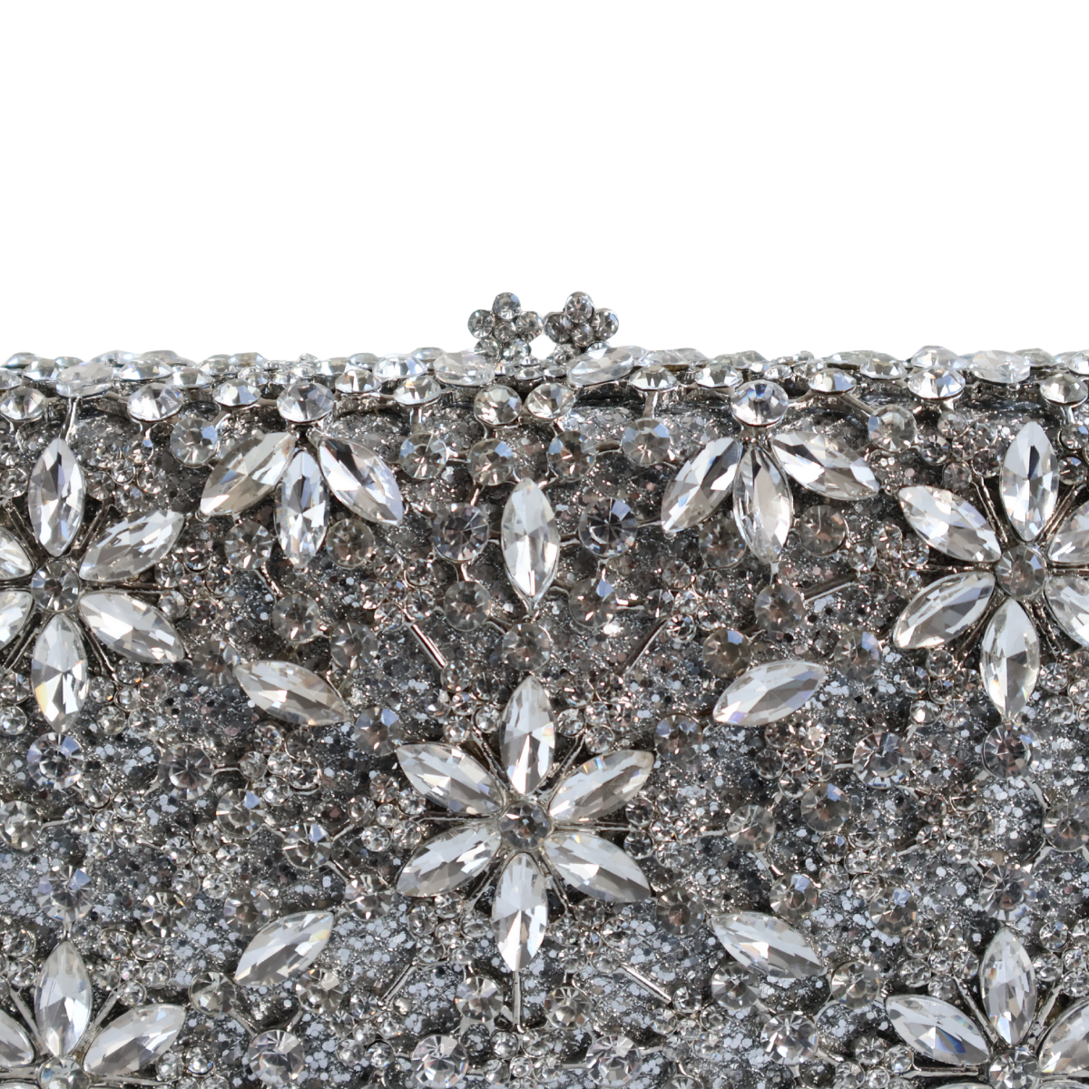 Bolsa Festa Clutch Pedraria Strass Prata