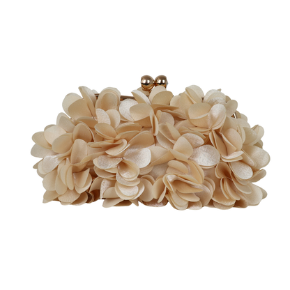 Bolsa Festa Clutch Flores Bege