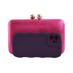 Bolsa de Festa Clutch Vinil e Tecido Rosa Pink