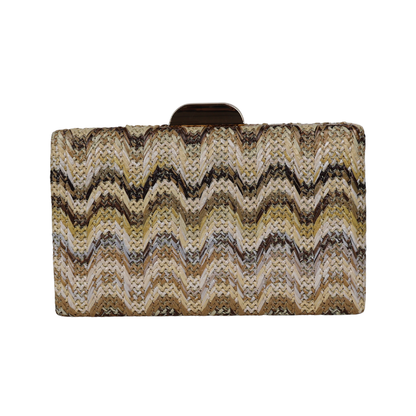 Bolsa de Festa Clutch Palha Bege Marrom