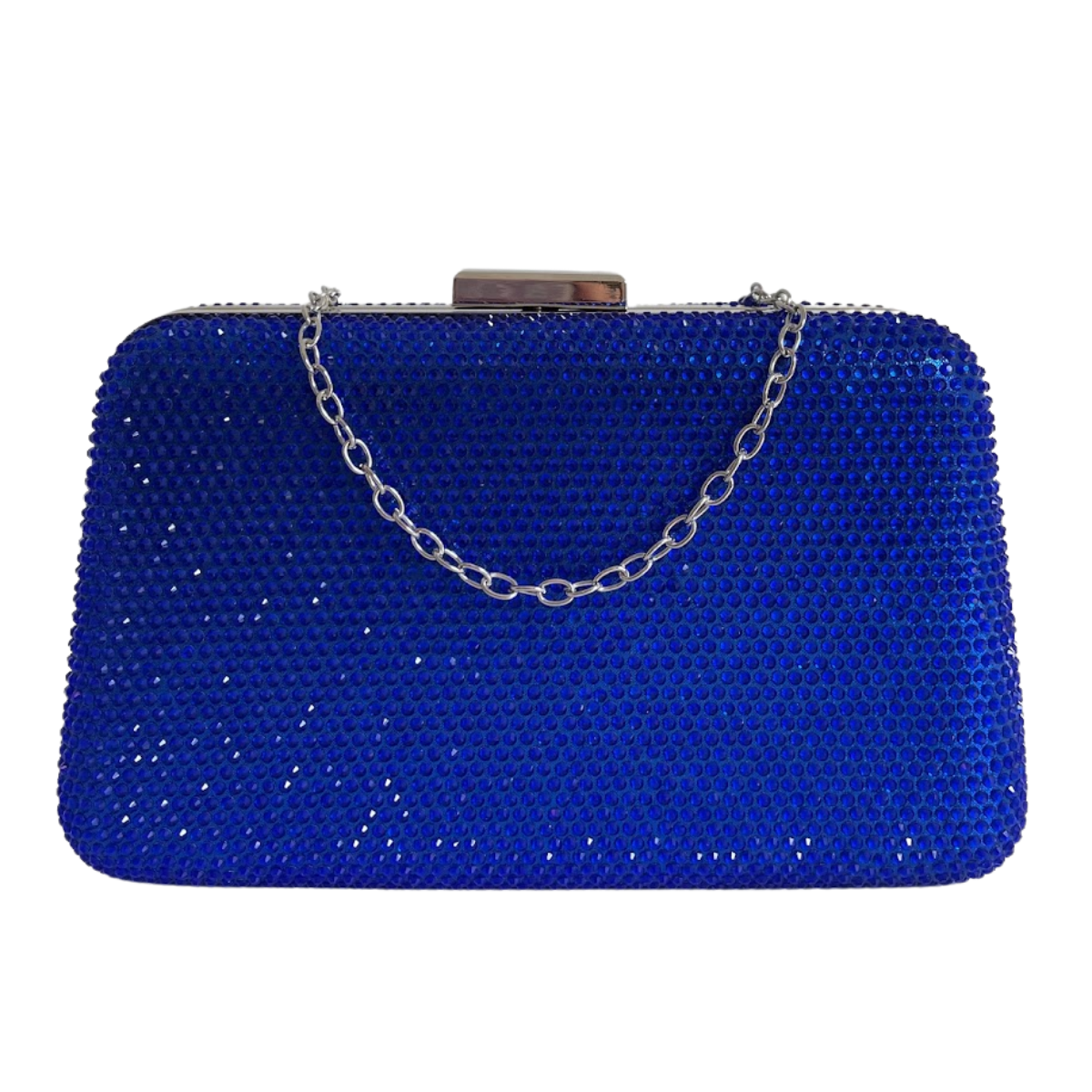 Bolsa de Festa Clutch Pedraria Strass Azul Royal