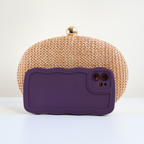 Bolsa Clutch Festa Oval Palha Bege