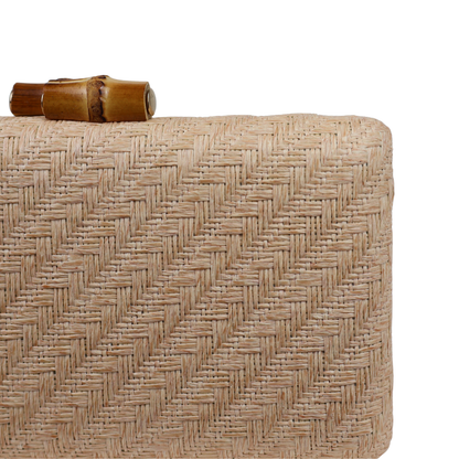 Bolsa de Festa Clutch Palha Bege