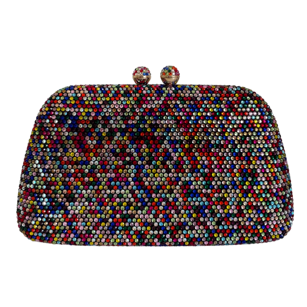 Bolsa de Festa Clutch Pedraria Strass Colorida Pixels