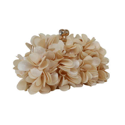 Bolsa Festa Clutch Flores Bege