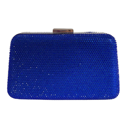 Bolsa de Festa Clutch Pedraria Strass Azul Royal