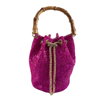 Bolsa Festa Clutch Pouch Pedraria Rosa Pink