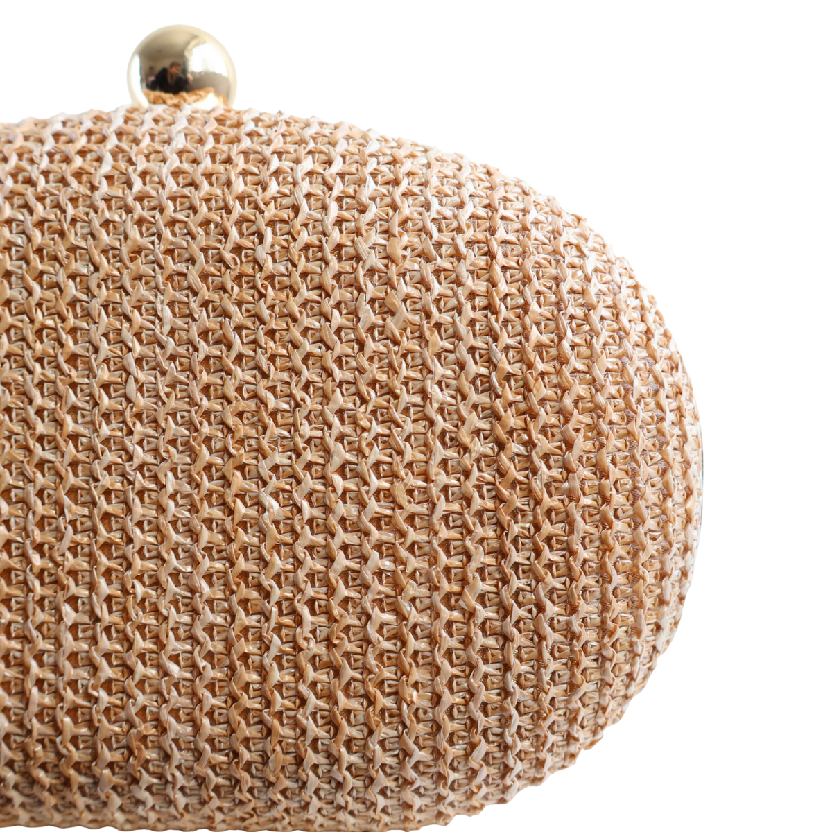 Bolsa Clutch Festa Oval Palha Bege