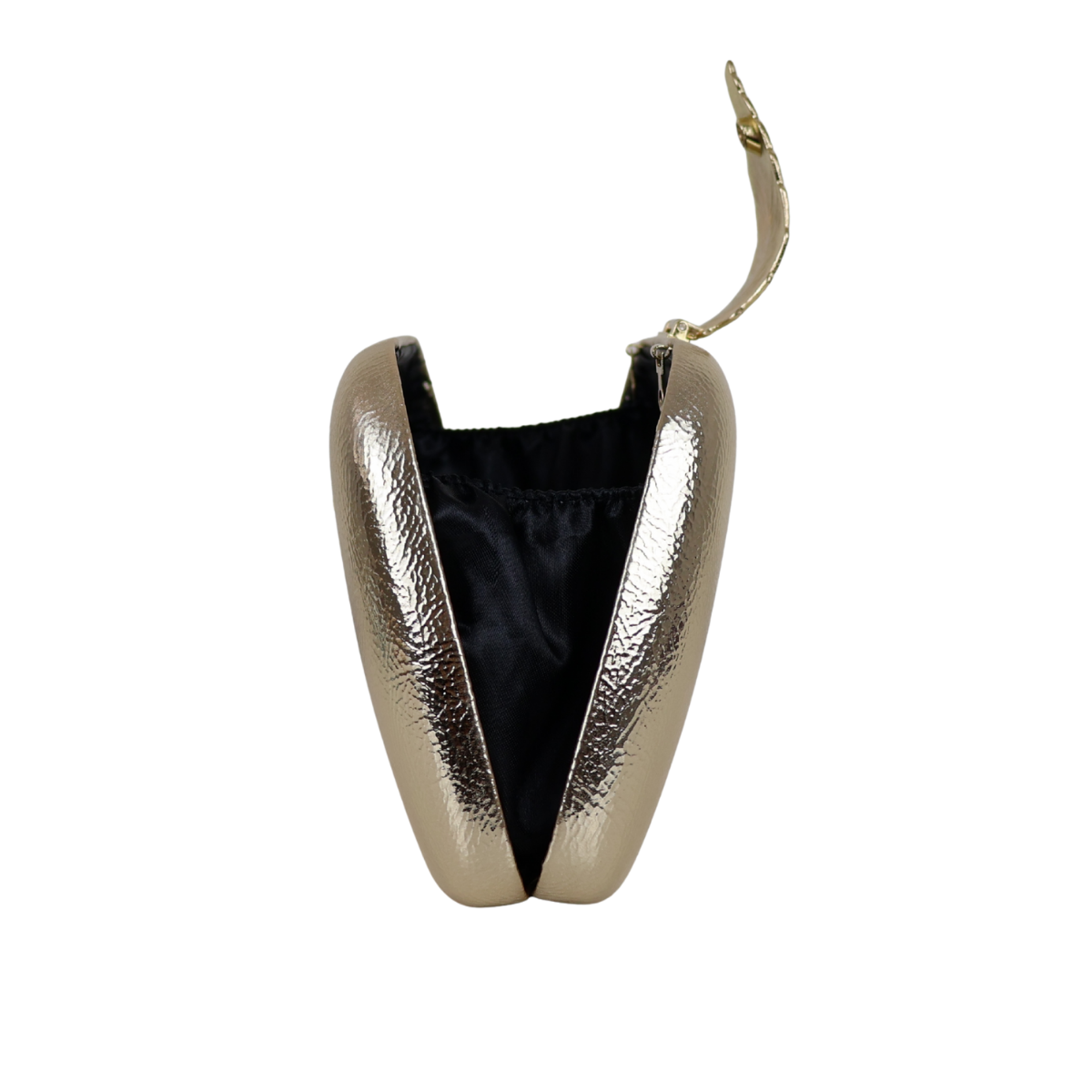 Bolsa Clutch Festa Fecho de Folha Dourado Claro