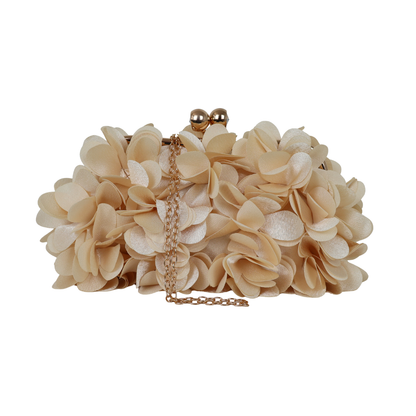 Bolsa Festa Clutch Flores Bege