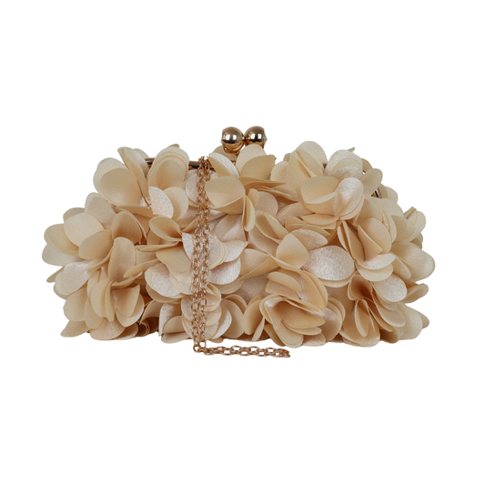 Bolsa Festa Clutch Flores Bege