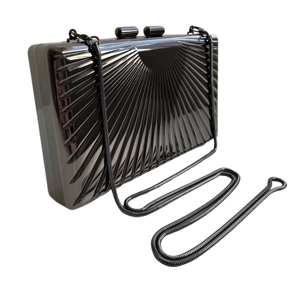 Bolsa de Festa Clutch Grafite Metalizada - ReUse
