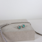 Kit Colar e Brinco - Cristal Multicor - Prateado