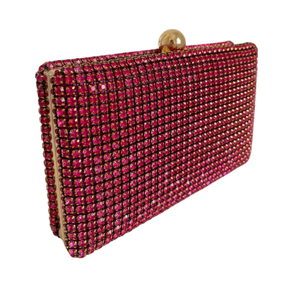 Bolsa de Festa Clutch Strass Rosa