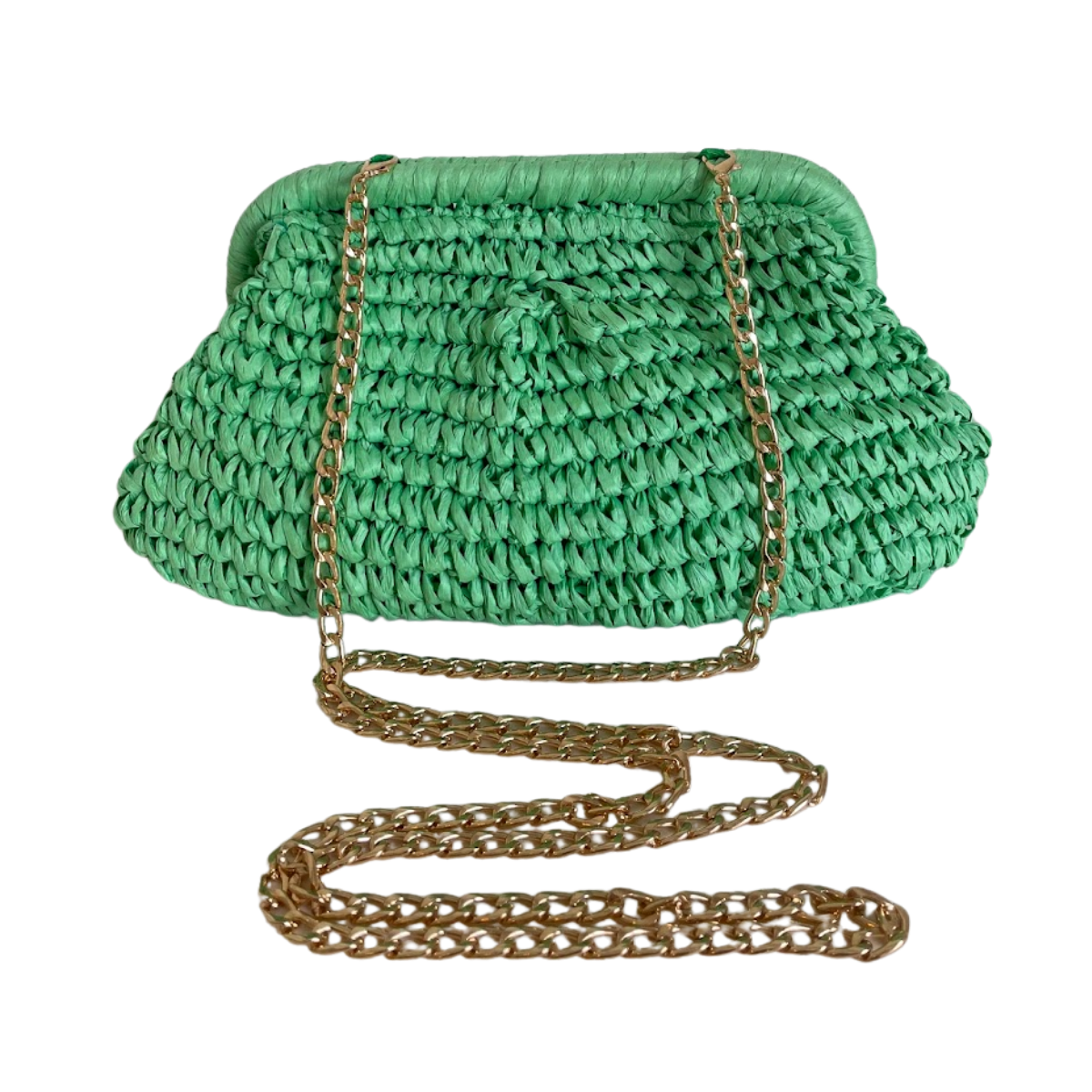 Bolsa de Praia Festa Clutch Palha Sintética Verde