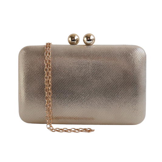 Bolsa de Festa Clutch Vinil Dourada