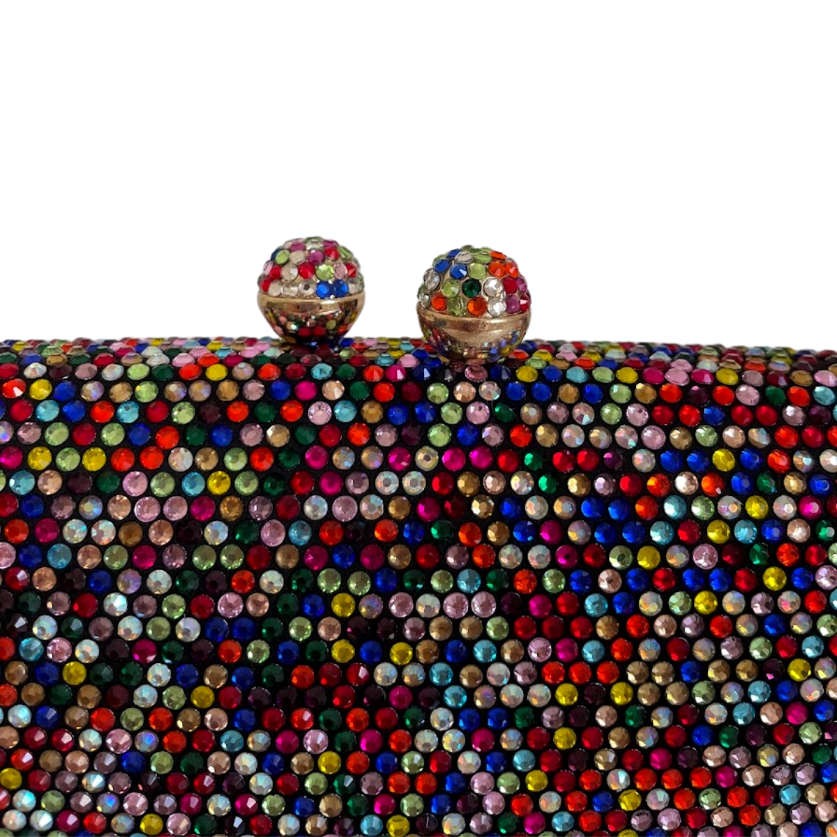 Bolsa de Festa Clutch Pedraria Strass Colorida Pixels