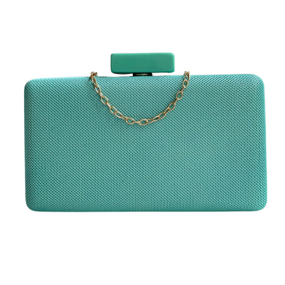 Bolsa de Festa Clutch Tecido Verde Tiffany