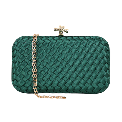 Clutch Tressê Cetim Inspired Média Verde Escuro