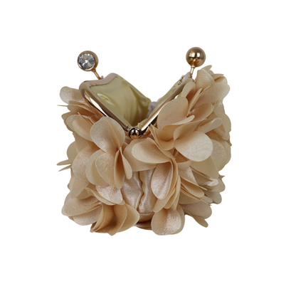Bolsa Festa Clutch Flores Bege