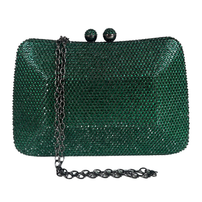Bolsa de Festa Clutch Pedraria Verde