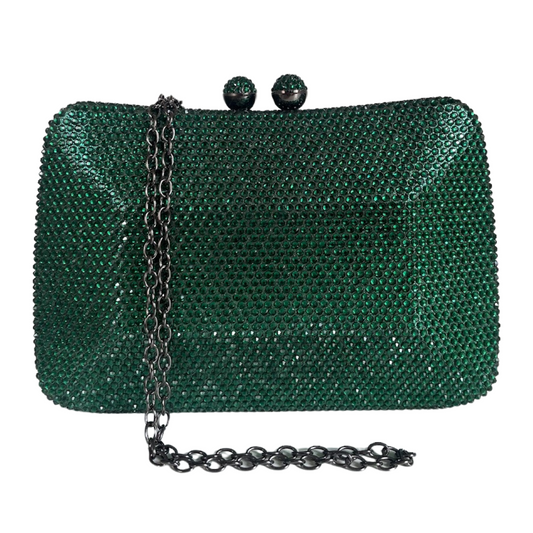 Bolsa de Festa Clutch Pedraria Verde