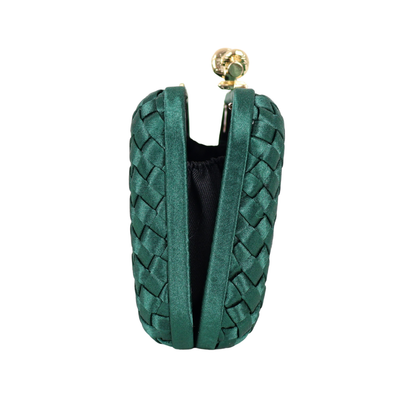 Clutch Tressê Cetim Inspired Média Verde Escuro