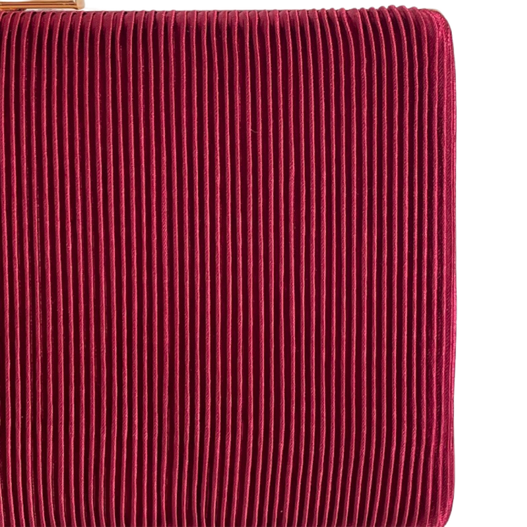 Bolsa Clutch Festa Tecido Aveludado Frizado Marsala