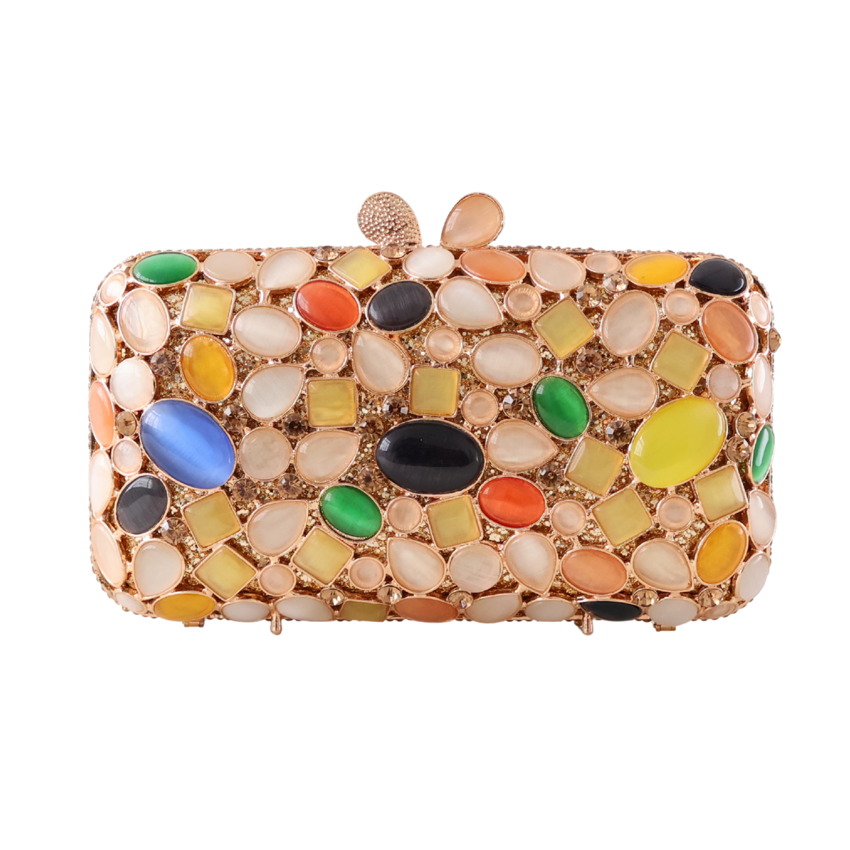 Bolsa Festa Clutch Pedraria Colorida