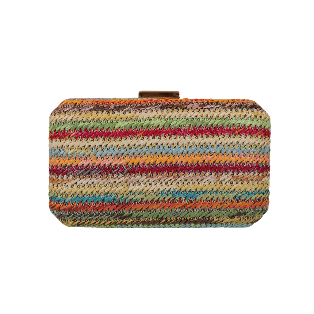 Bolsa de Festa Clutch Palha Colorida