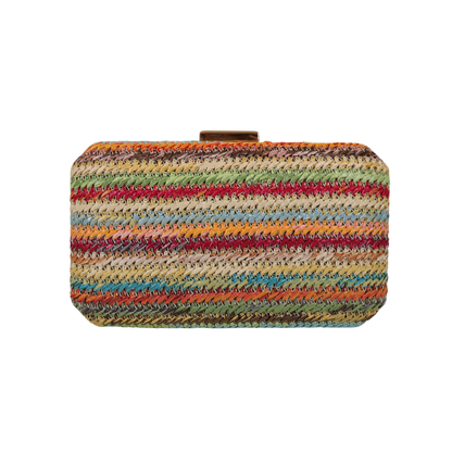 Bolsa de Festa Clutch Palha Colorida