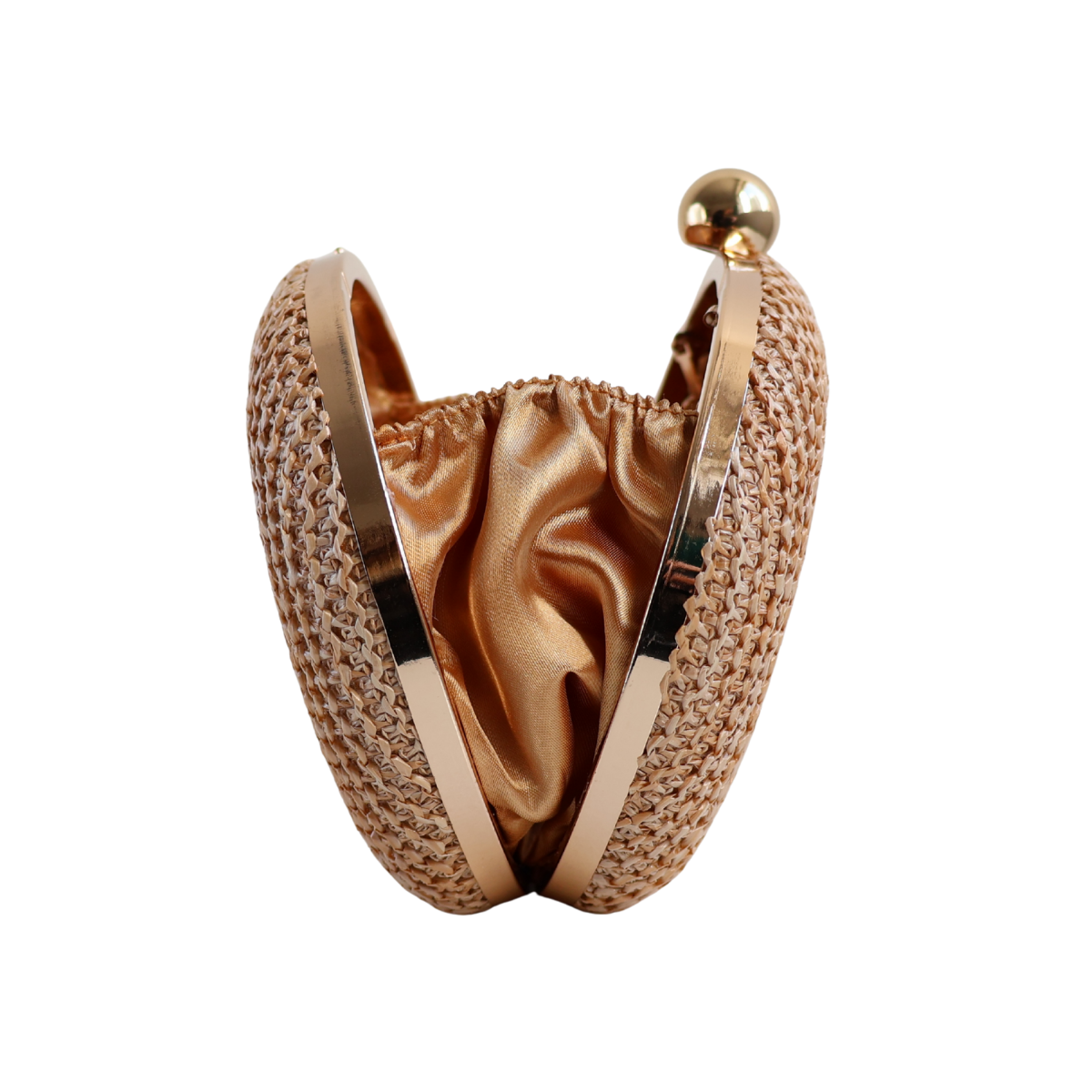 Bolsa Clutch Festa Oval Palha Bege