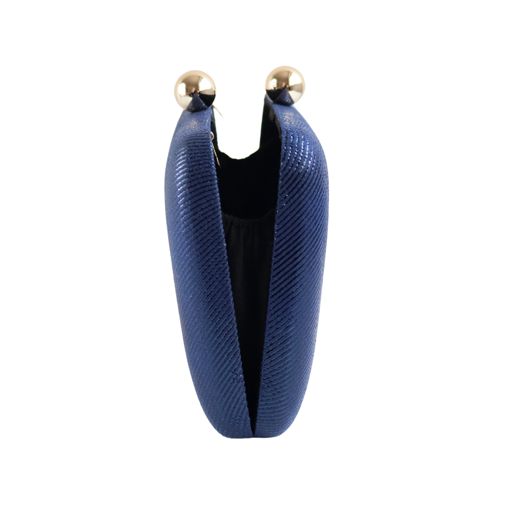 Bolsa de Festa Clutch Vinil e Tecido Azul