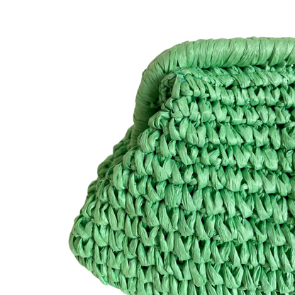 Bolsa de Praia Festa Clutch Palha Sintética Verde