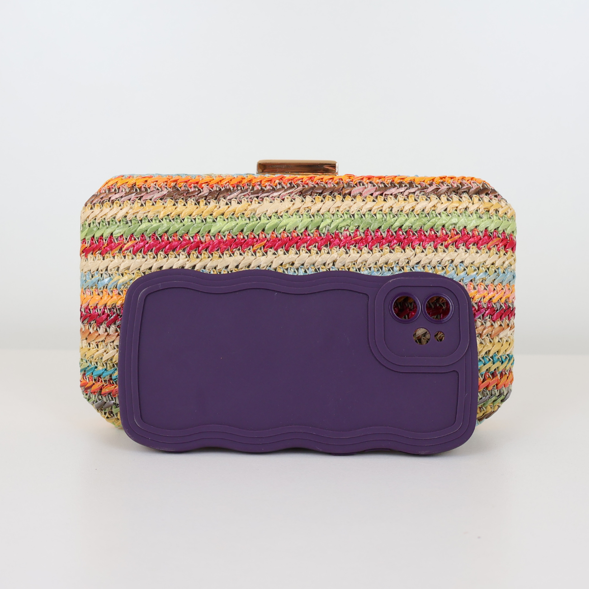 Bolsa de Festa Clutch Palha Colorida