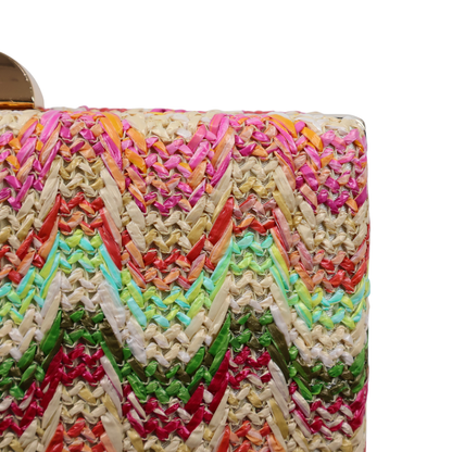 Bolsa de Festa Clutch Palha Colorida