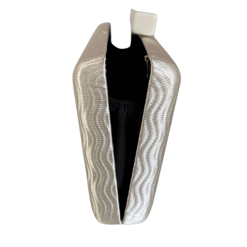 Bolsa Festa Clutch Tecido Acetinado Bege Creme - ReUse