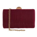 Bolsa Clutch Festa Tecido Aveludado Frizado Marsala