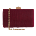 Bolsa Clutch Festa Tecido Aveludado Frizado Marsala