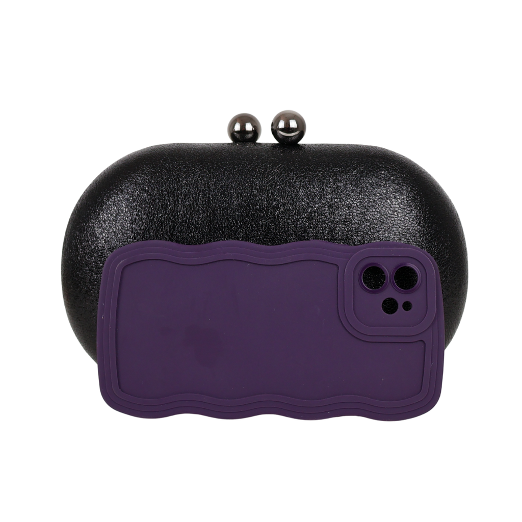 Bolsa Clutch Festa Oval Preta - ReUse