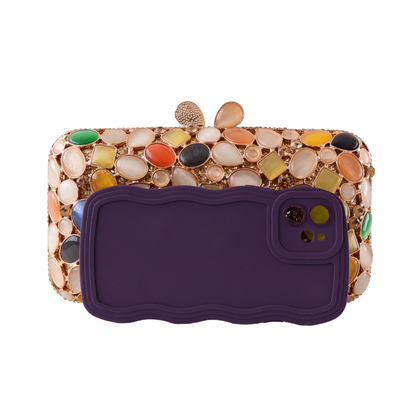 Bolsa Festa Clutch Pedraria Colorida