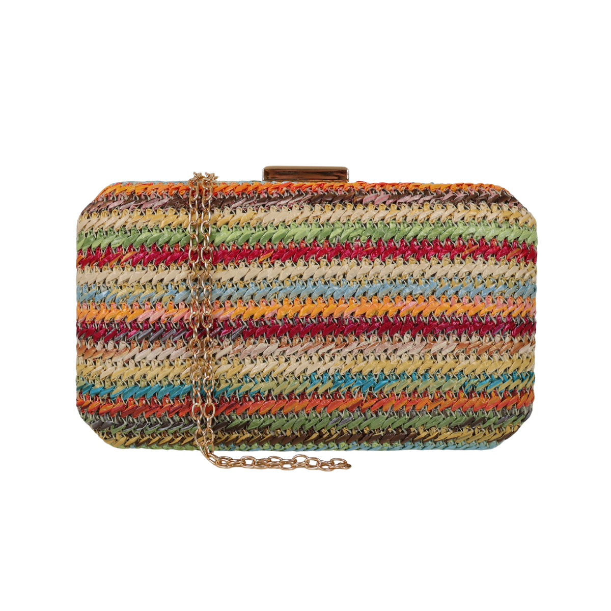 Bolsa de Festa Clutch Palha Colorida