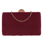 Bolsa Clutch Festa Tecido Aveludado Frizado Marsala