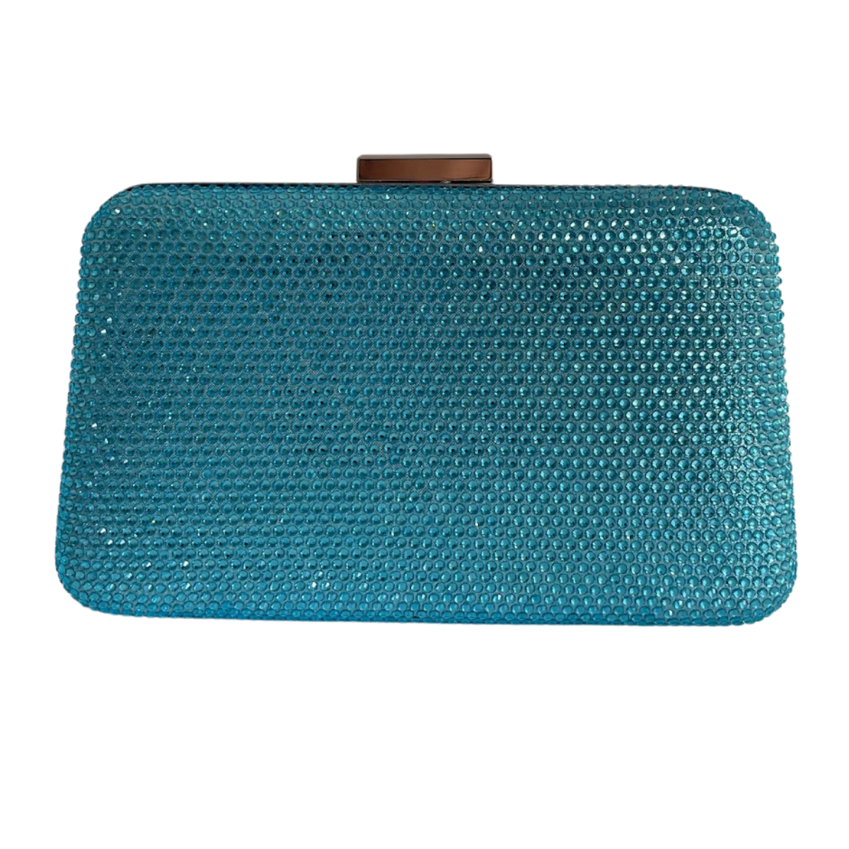 Bolsa de Festa Clutch Pedraria Strass Azul Turquesa