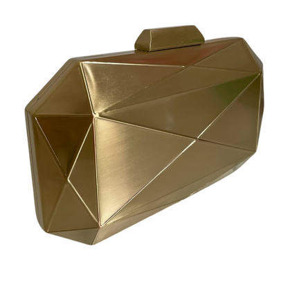 Bolsa Festa Clutch Metal Escovado Dourada - ReUse
