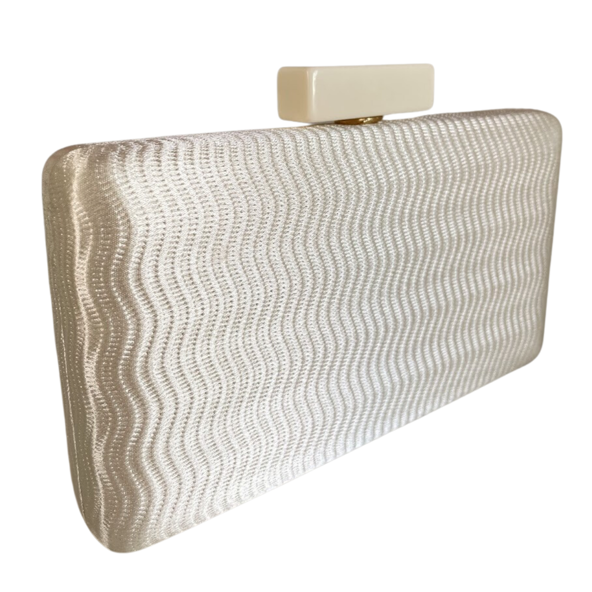 Bolsa Festa Clutch Tecido Acetinado Bege Creme - ReUse