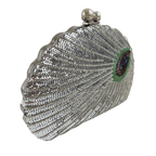 Bolsa de Festa Clutch Lantejoulas Pavão Prata - ReUse