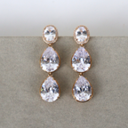 Brinco Dourado e Cristal Translúcido - Semijoia